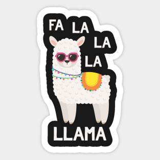 Fa La La La Llama - Funny Ugly Christmas Sweater Llama Sticker